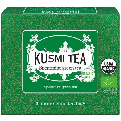 Zeleni čaj z meto, 20 čajnih muslin vrečk, Kusmi Tea