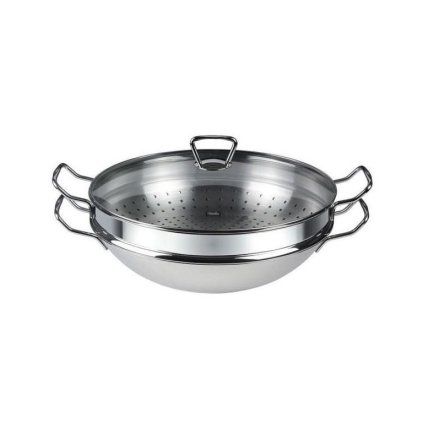 Vok NANJING, 35 cm, z vložkom za kuhanje na pari in s pokrovom, Fissler