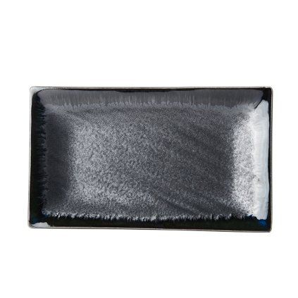 Servirni krožnik MATT BLACK, 33 x 19 cm, MIJ
