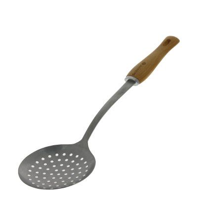 Žlica za precejanje / zajemalka luknjičasta B BOIS, široka, de Buyer