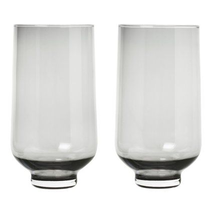 Kozarec za vodo FLOW, set 2 kosov, 400 ml, dimljeno steklo, Blomus