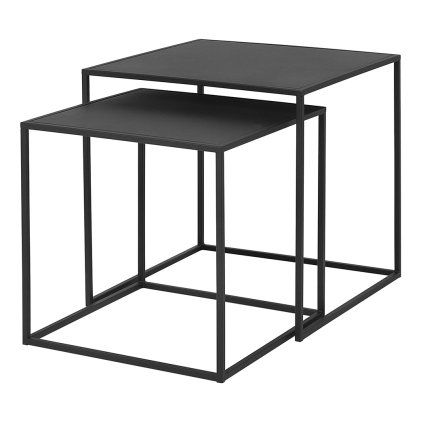 Klubska mizica FERA, set 2 kosov, črna, Blomus