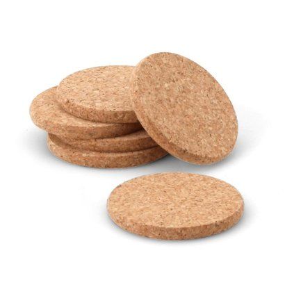 Podstavek za kozarce, 10 cm, set 6 kosov, pluta, Continenta
