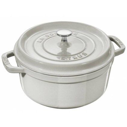 Casserole kozica COCOTTE, 26 cm, okrogel, bel, iz litega železa, Staub