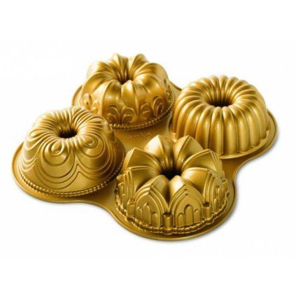 Pekač za šarkelj QUARTET BUNDT, zlata, Nordic Ware