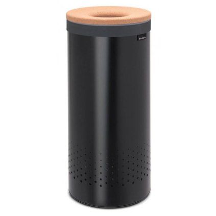 Koš za perilo, 35 l, s plutastim pokrovom, črna, Brabantia