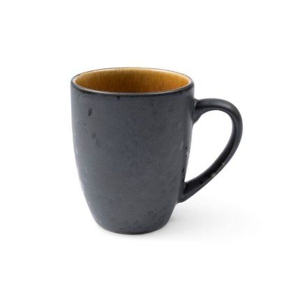 Šalica, 300 ml, črna/jantar, kamenina, Bitz
