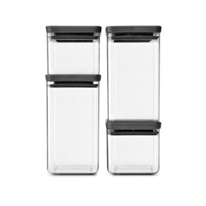 Posoda za shranjevanje hrane TASTY PLUS, set 4 kosov, temno siva, umetna masa, Brabantia