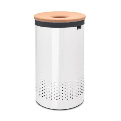 Koš za perilo, 60 l, s plutastim pokrovom, bela, Brabantia