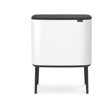 Koš na dotik BO, 11 + 23 l, bela, Brabantia