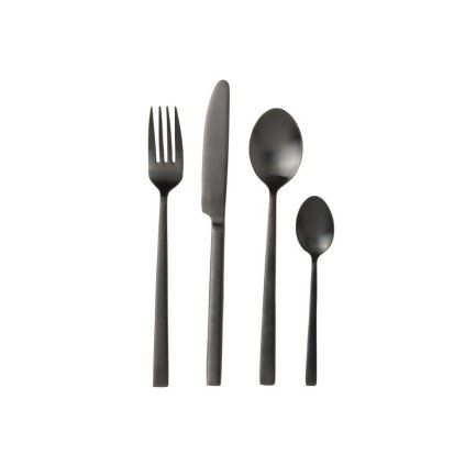 Set jedilnega pribora, 16 kosov, črne barve, Bitz