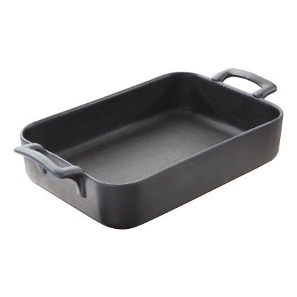 Pekač za pečico BELLE CUISINE, 0,7 l, pravokotna, mat črna, porcelan, REVOL