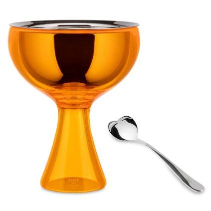 Šalica za sladoled BIG LOVE, z žlico, oranžna, Alessi