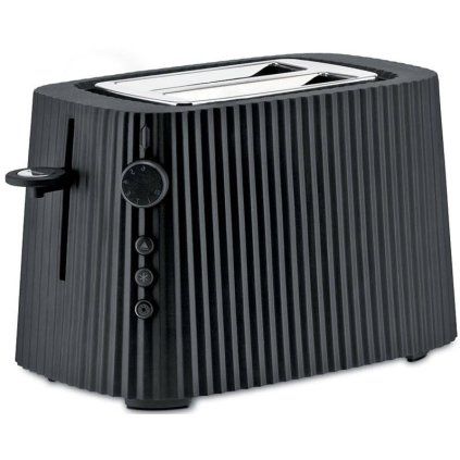 Toaster PLISSE, 2 rezini, črna, Alessi