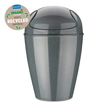 Koš z nihajnim pokrovom DEL M, 12 l, naravno siva, Koziol