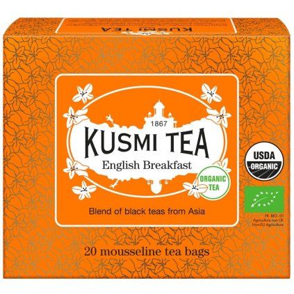 Črni čaj ENGLISH BREAKFAST, 20 muslin čajnih vrečk, Kusmi Tea