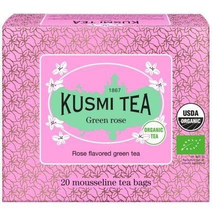 Zeleni čaj ROSE, 20 muslin vrečk za čaj, Kusmi Tea