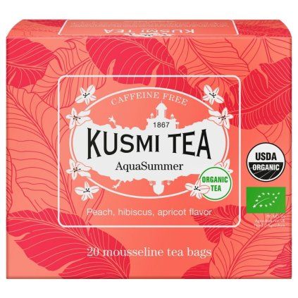 Sadni čaj AQUA SUMMER, 20 muslin vrečk za čaj, Kusmi Tea