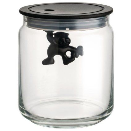 Kuhinjski kozarec za shranjevanje GIANNI, 750 ml, črn pokrov, Alessi
