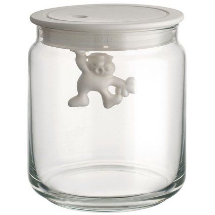 Kuhinjski kozarec za shranjevanje GIANNI, 750 ml, bel pokrov, steklo, Alessi