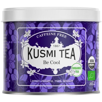Zeliščni čaj BE COOL, 90 g čajnih lističev v pločevinki, Kusmi Tea