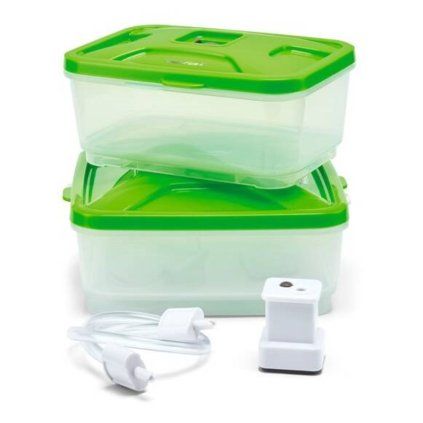 Kuhinjski kozarec za shranjevanje VACUPACK XA258010, set 2 kosov, vakuumski, Tefal