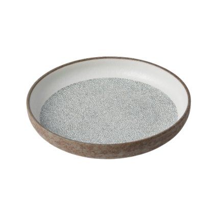 Desertni krožnik CRAZED GREY, 22 cm, z visokim robom, MIJ