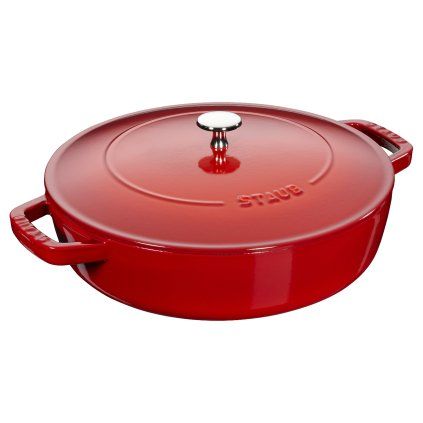 Casserole kozica, 24 cm, samozapiralni pokrov, češnja, litoželezo, Staub