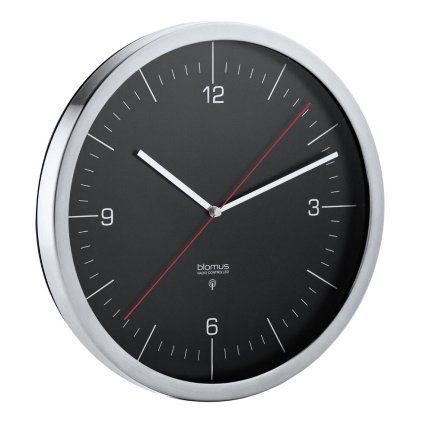 Radijsko vodena stenska ura RONO, ⌀ 24 cm, črna, Blomus