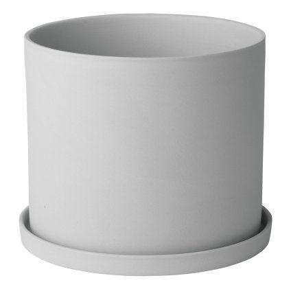 Cvetlični lonček NONA S, 15 cm, svetlo siva, porcelan, Blomus