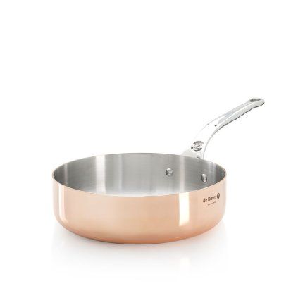 Ponev za praženje INOCUIVRE 20 cm, z ročajem iz nerjavečega jekla, baker, de Buyer