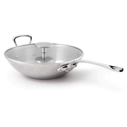 Vok M'COOK, 32 cm, iz nerjavečega jekla, s steklenim pokrovom, Mauviel