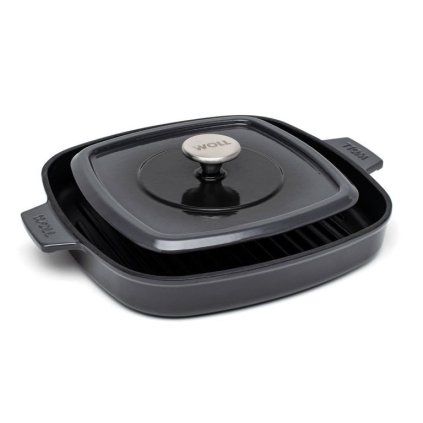 Ponev za žar IRON IND, 24 cm, s pokrovom, siva, WOLL