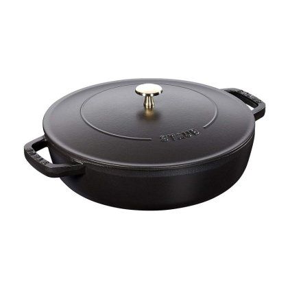 Casserole kozica, 28 cm, samozapiralni pokrov, črn, litoželezni, Staub