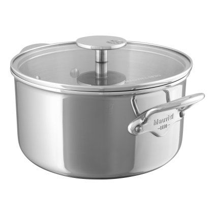 Lonec M'COOK, 16 cm, s steklenim pokrovom, iz nerjavečega jekla, Mauviel