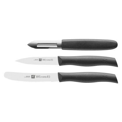 Komplet nožev TWIN GRIP, z lupilcem, set 3 kosov, črna, ZWILLING