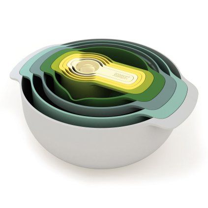 Set kuhinjskih skled OPAL NEST, 9 kosov, z merilnimi žličkami, zložljivo, Joseph Joseph