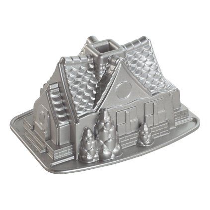 Pekač za šarkelj GINGERBREAD HOUSE, srebrna, Nordic Ware