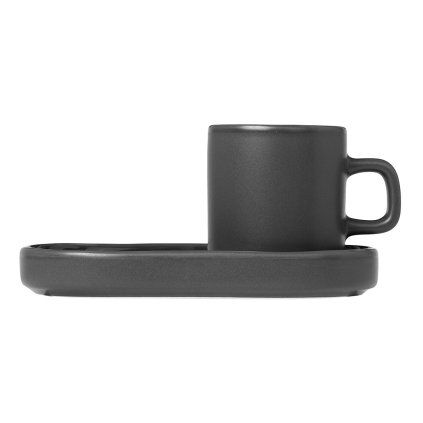 Šalica za espresso s krožničkom PILAR, set 2 kosov, kaki, Blomus