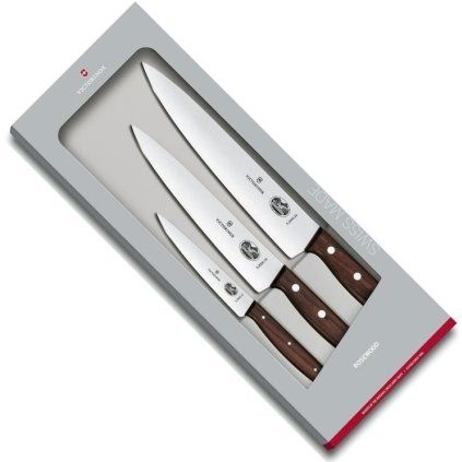 Komplet nožev, z lesenim ročajem, set 3 kosov, Victorinox