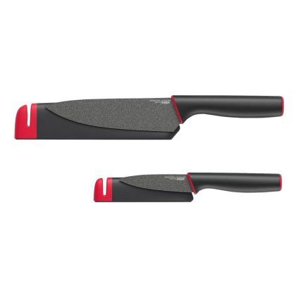Set nožev SLICE&SHARPEN, 2 kosa + 2 etuija za nože z brusilnikoma, Joseph Joseph