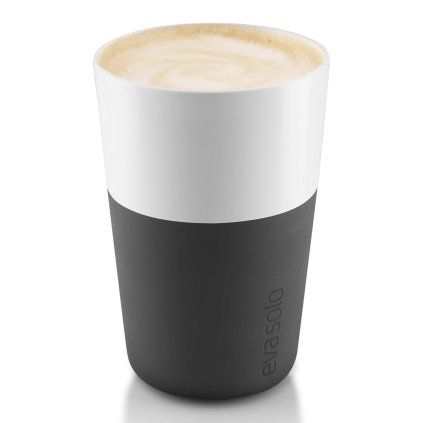 Termo skodelice za café latte 360 ml 2 kosa karbon Črna Eva Trio