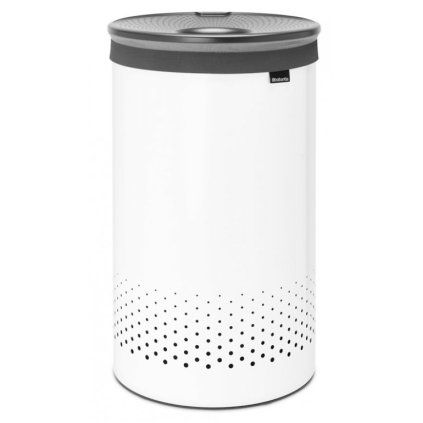 Koš za perilo, 60 l, s plastičnim pokrovom, bela, Brabantia
