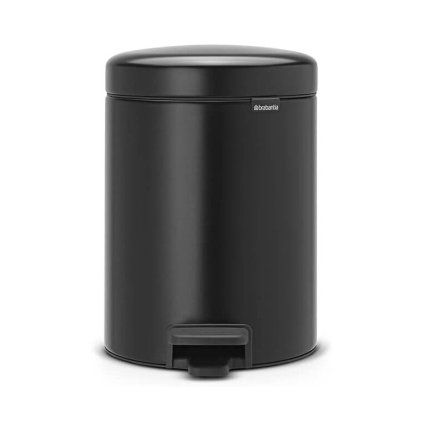 Koš za smeti s pedalom NEWICON, 5 l, mat črna, Brabantia