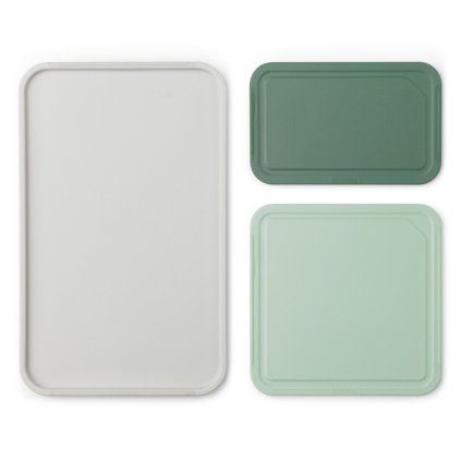 Deska za rezanje, set 3 kosov, zelena, plastična, Brabantia