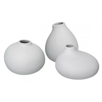 Vaza NONA, set 3 kosov, svetlo siva, Blomus