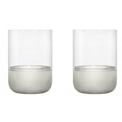 Svečnik za čajne svečke CALMA 9 cm, set 2 kosov, siva, beton, Blomus
