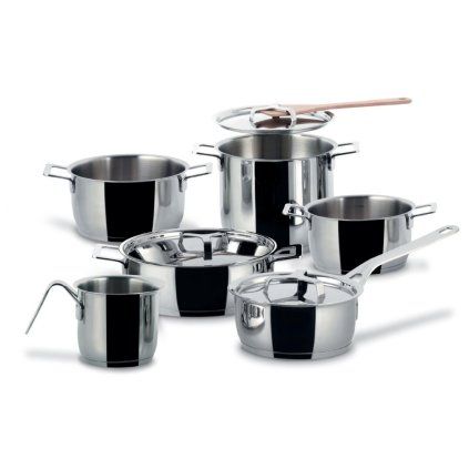 Set loncev POTS & PANS, 9 kosov, nerjaveče jeklo, Alessi