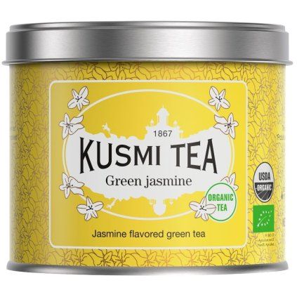 Jasminov zeleni čaj, 90 g čajnih listov v pločevinki, Kusmi Tea