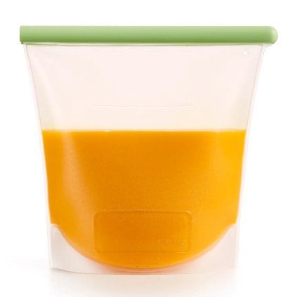 Vrečka za shranjevanje hrane za večkratno uporabo, 1,5 l, zelena, Lékué